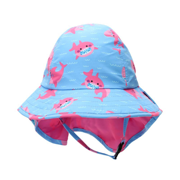 Βρεφικό Καπέλο Με Αντηλιακή Προστασία Zoocchini Pink Shark
