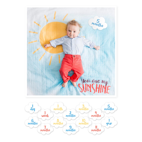 Σεντόνι Φωτογράφισης Μωρού + Κάρτες Lulujo You Are My Sunshine LJ588