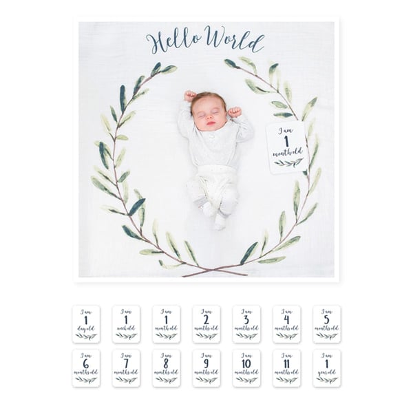 Σεντόνι Φωτογράφισης Μωρού + Κάρτες Lulujo Hello World LJ592