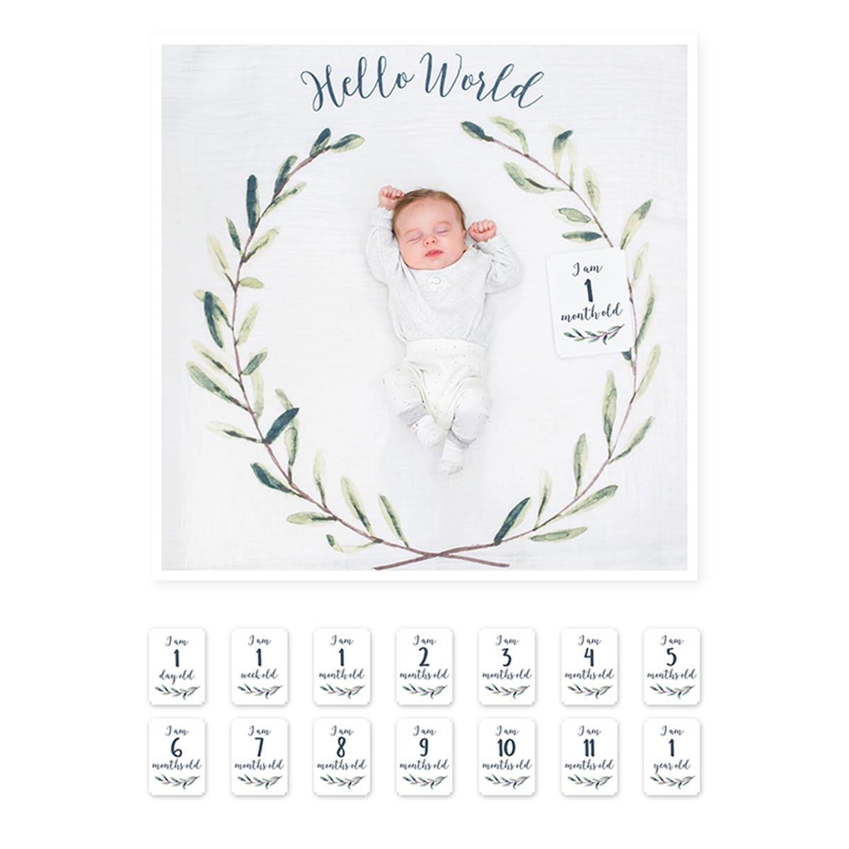 Σεντόνι Φωτογράφισης Μωρού + Κάρτες Lulujo Hello World LJ592 213407