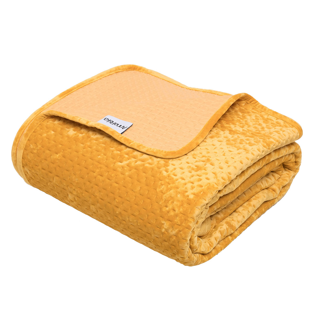 Κουβερλί Βελουτέ Μονό (160X220) Anna Riska Velvet Verona Mustard Home Λευκά Είδη Κρεβατοκάμαρας Μονά Spitishop