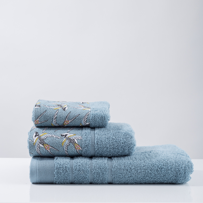 Πετσέτα Προσώπου (50x90) White Fabric Swallow Aqua 600gsm