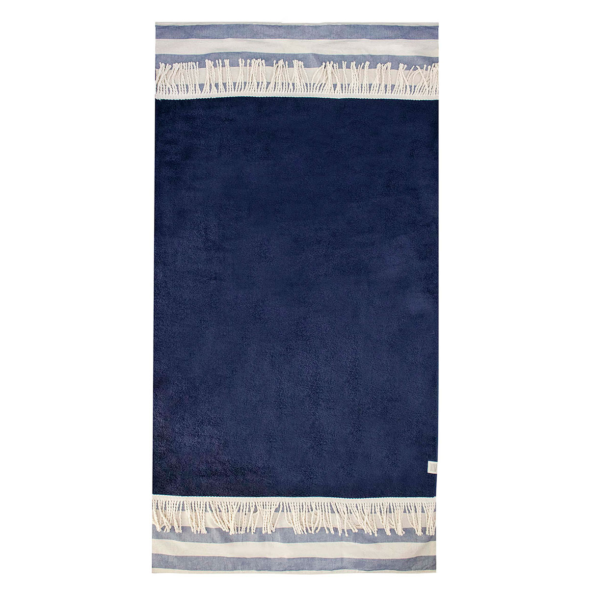 Πετσέτα Θαλάσσης (80x150) White Fabric Navy Stripes Blue
