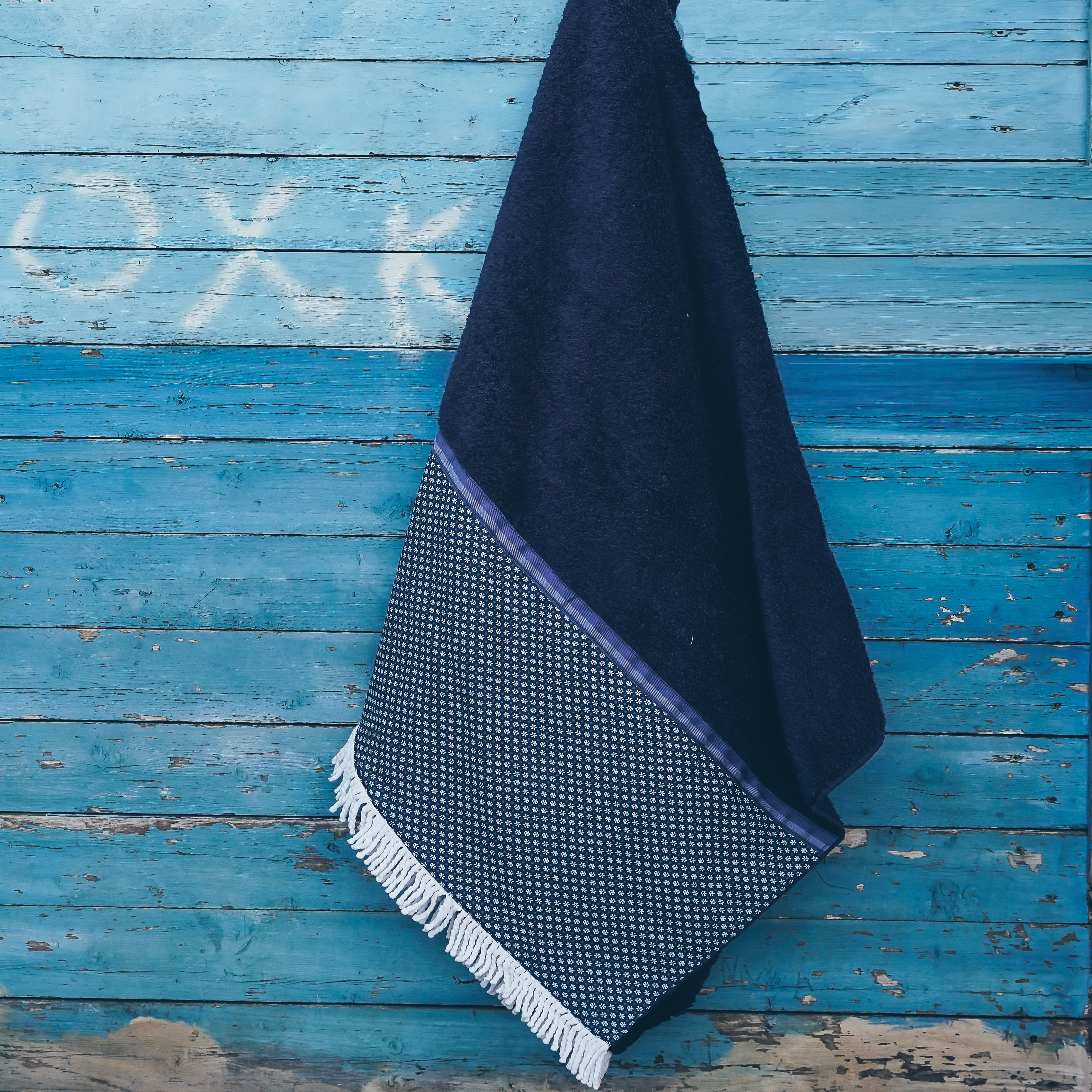 Πετσέτα Θαλάσσης (80×150) White Fabric Dante Blue