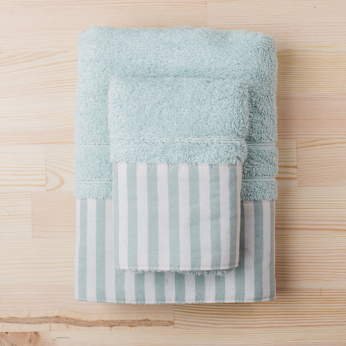 Πετσέτα Χεριών (30×50) White Fabric Stripy Mint 213713