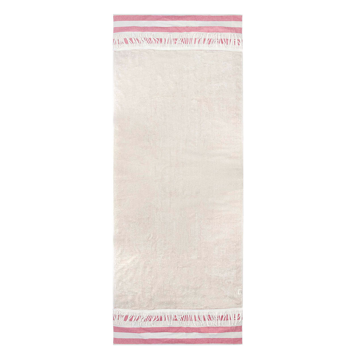 Πετσέτα Θαλάσσης (80x160) White Fabric Navy Stripes Beige