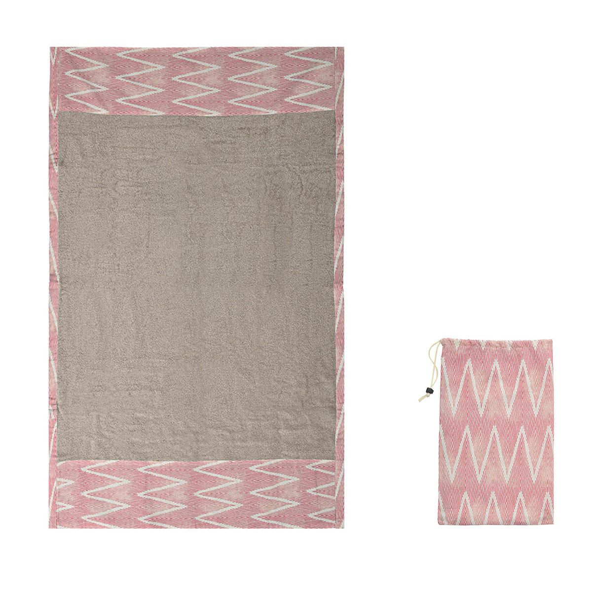 Πετσέτα Θαλάσσης (100×150) White Fabric Pink Effect