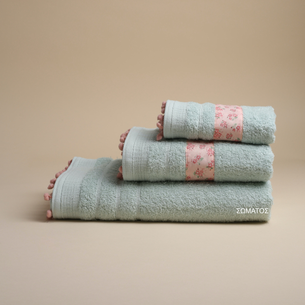 Πετσέτα Σώματος (70x140) White Fabric Botanical Green 500gsm