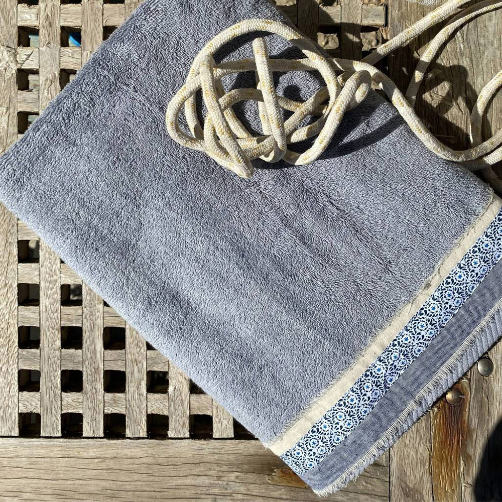Πετσέτα Θαλάσσης (80×160) White Fabric Kyma Grey