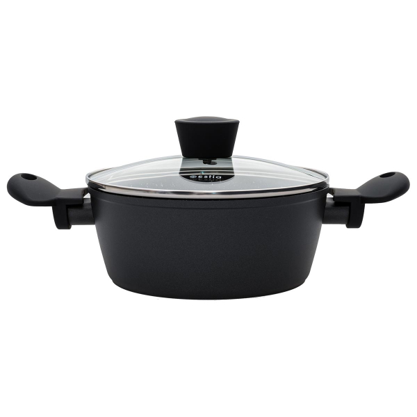 Αντικολλητική Κατσαρόλα (20εκ.) Πρεσσαριστού Αλουμινίου 2.3lt Estia Magma 01-6129