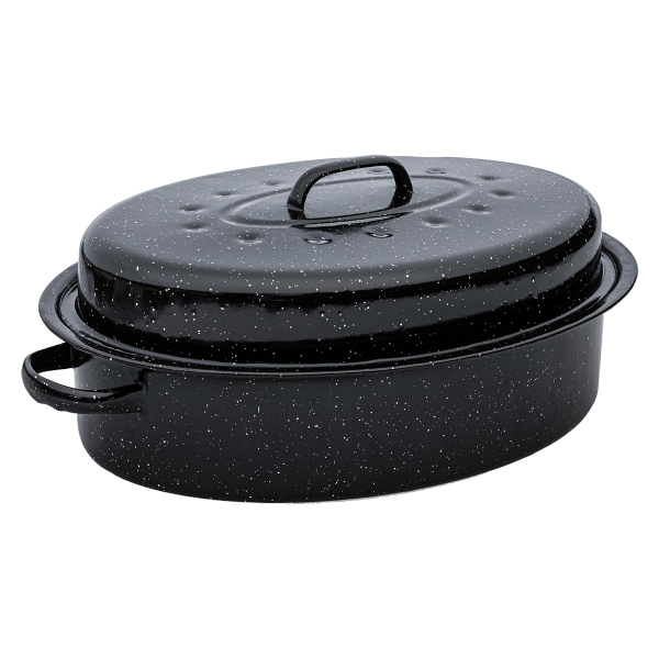 Γάστρα (42x32x18) Εμαγιέ Οβάλ Με Σχάρα 7.8lt Homely Enamel 01-9052