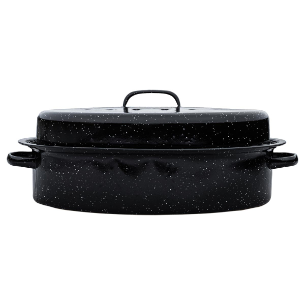 Γάστρα (42x32x18) Εμαγιέ Οβάλ Με Σχάρα 7.8lt Homely Enamel 01-9052