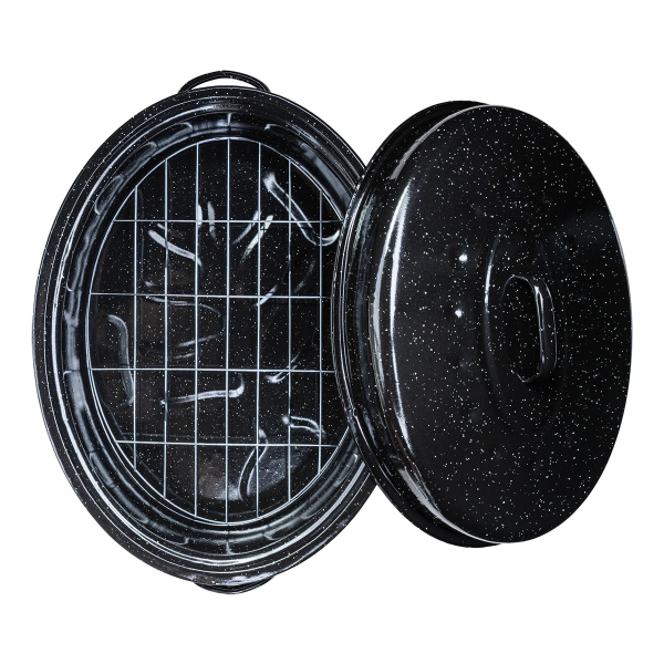 Γάστρα (42x32x18) Εμαγιέ Οβάλ Με Σχάρα 7.8lt Homely Enamel 01-9052