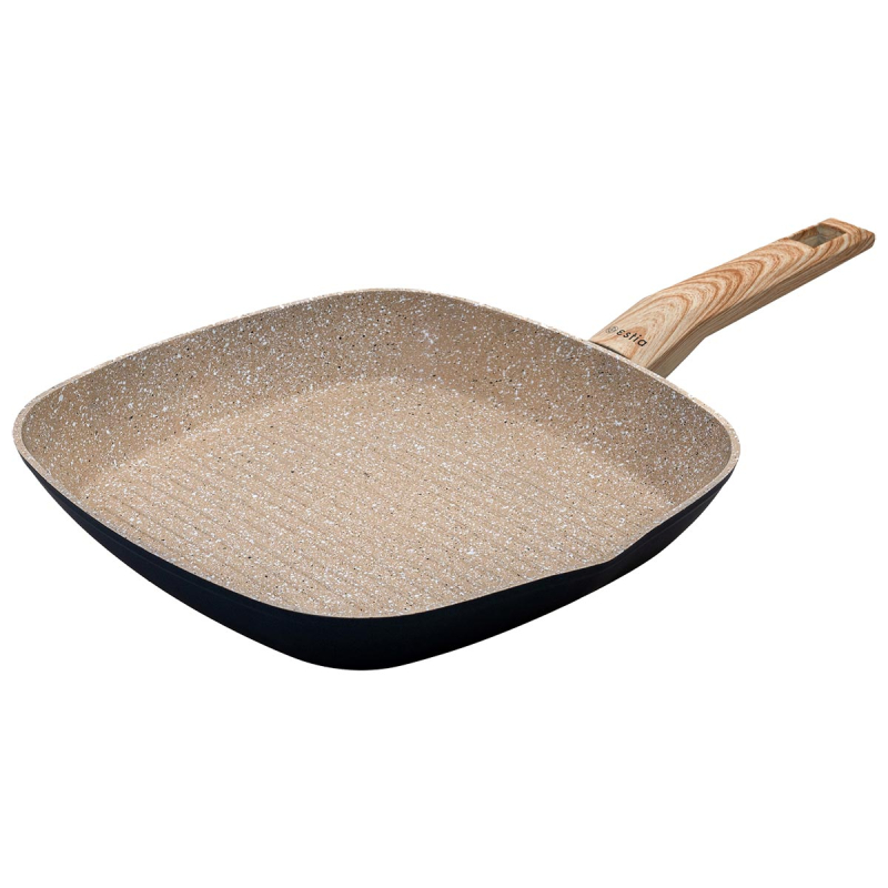 Αντικολλητική Γκριλιέρα (28εκ.) Πρεσσαριστού Αλουμινίου Estia Earth 01-10164