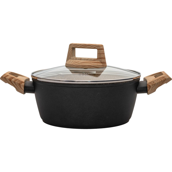 Αντικολλητική Κατσαρόλα (24εκ.) Πρεσσαριστού Αλουμινίου 4.3lt Estia Earth 01-10218