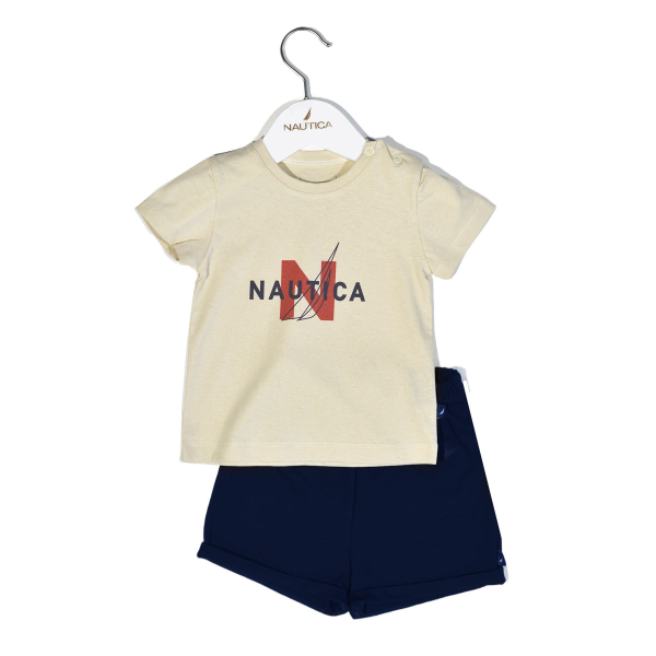 Βρεφικά Ρούχα (Σετ 2τμχ) Nautica Beige - Navy