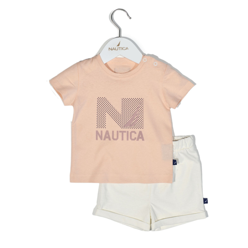 Βρεφικά Ρούχα (Σετ 2τμχ) Nautica Salmon - Ecru