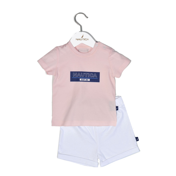 Βρεφικά Ρούχα (Σετ 2τμχ) Nautica Pink - White