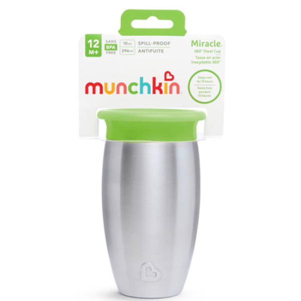 Ποτήρι Εκπαιδευτικό 296ml Munchkin Miracle Stainless Steel Cup Green