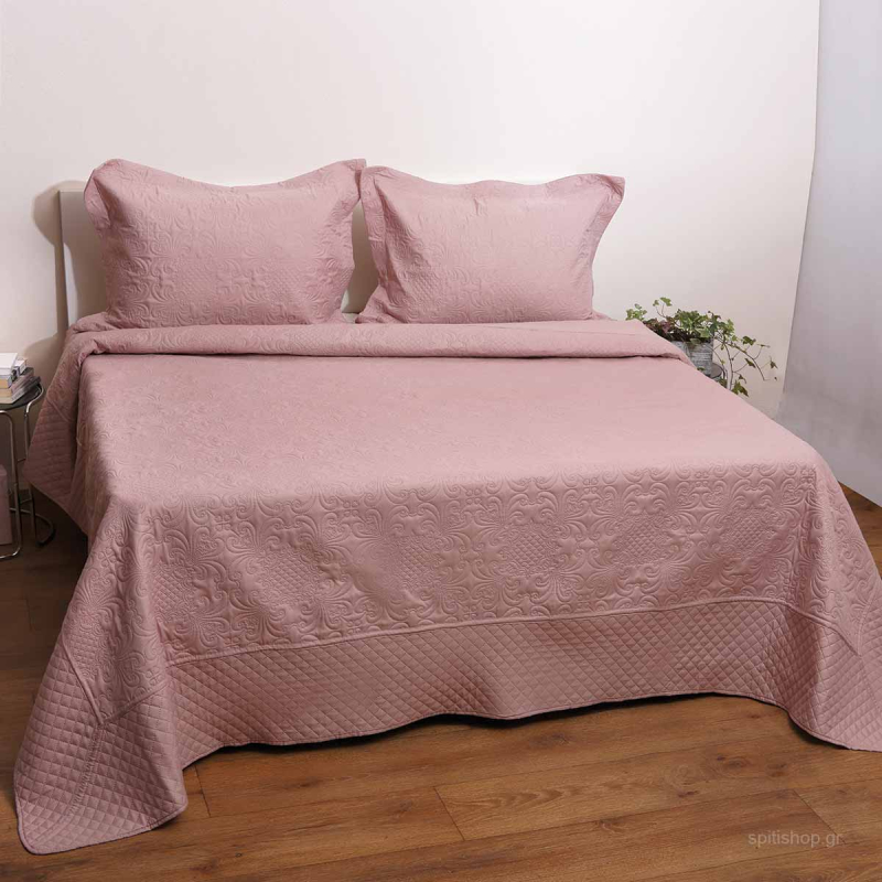 Κουβερλί Υπέρδιπλο (Σετ 220x240) Anna Riska Bedcover Olivia Blush Pink