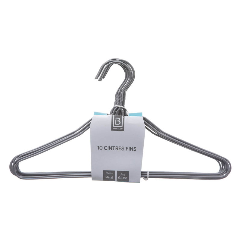 Κρεμάστρες Ρούχων (Σετ 10τμχ) F-V Metal Thin 151527