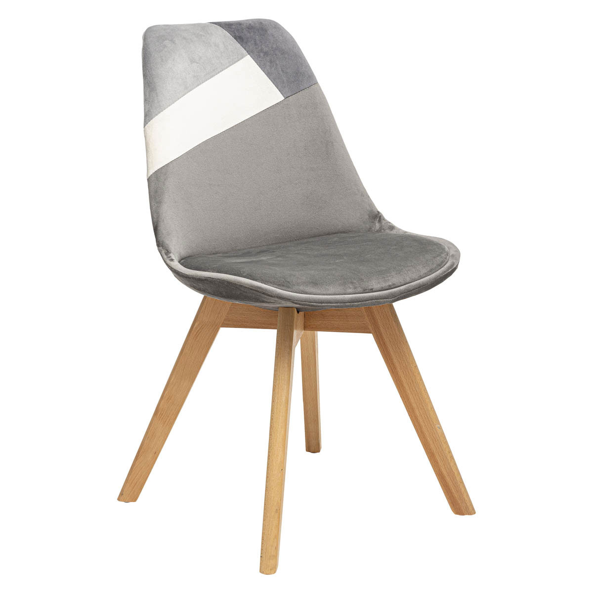 Καρέκλα (48.5x55x81.5) A-S Baya Patch Velvet Grey 179036A