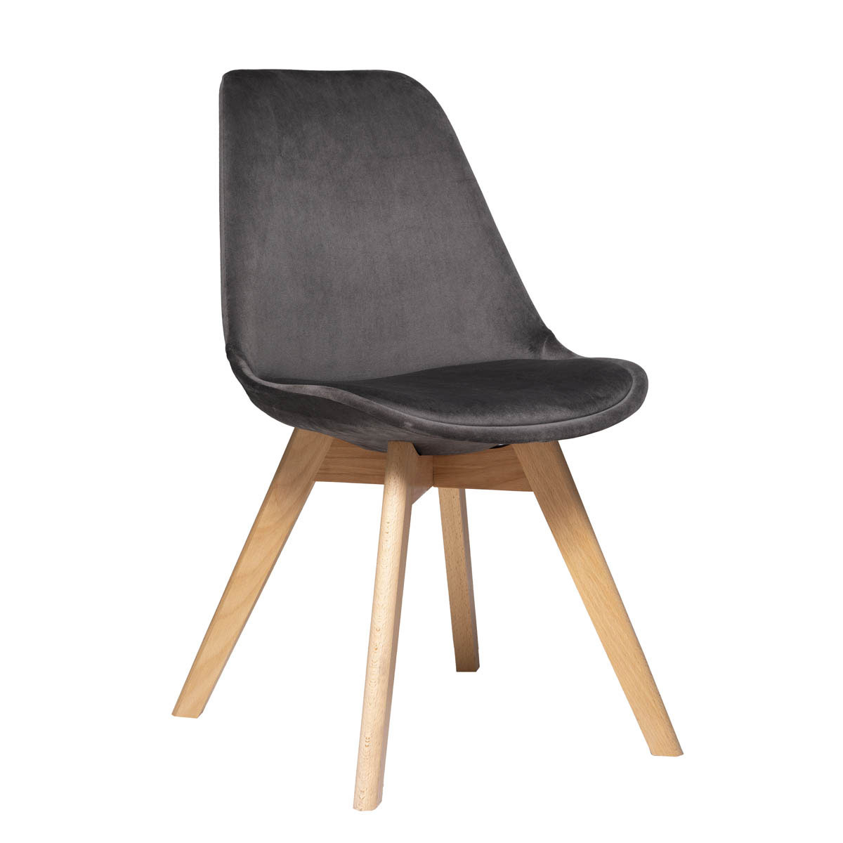 Καρέκλα (48x55.2x81) A-S Baya Velvet Grey 184910A