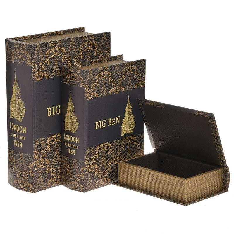 Κουτιά/Βιβλία Αποθήκευσης (Σετ 3τμχ) InArt Big Ben 3-70-106-0062 215319