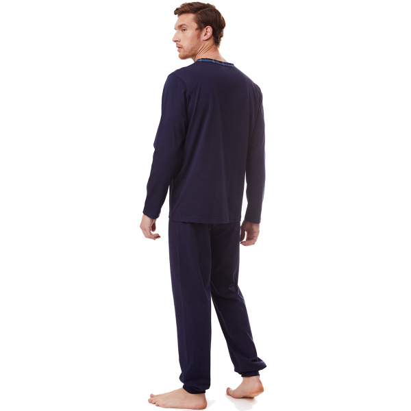Πιτζάμα Ανδρική Χειμωνιάτικη Minerva 70954-100 Bull Μαρίν