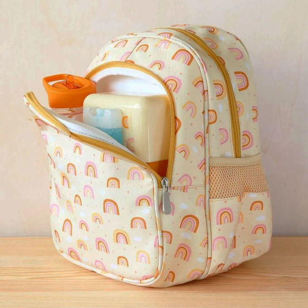 Σχολική Τσάντα Νηπιαγωγείου Με Ισοθερμική Θήκη (27x19x32) Α Little Lovely Company Rainbows BPRAPI51
