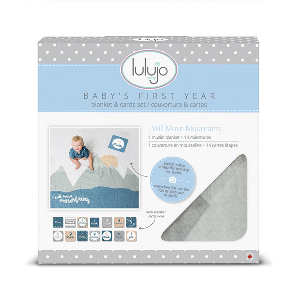 Σεντόνι Φωτογράφισης Μωρού + Κάρτες Lulujo Will Move Mountains Lj582 Home Παιδικά Διακόσμηση Παιδικού Δωματίου Spitishop