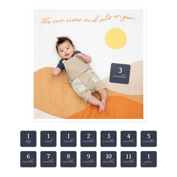 Σεντόνι Φωτογράφισης Μωρού + Κάρτες Lulujo Sun Rises LJ594
