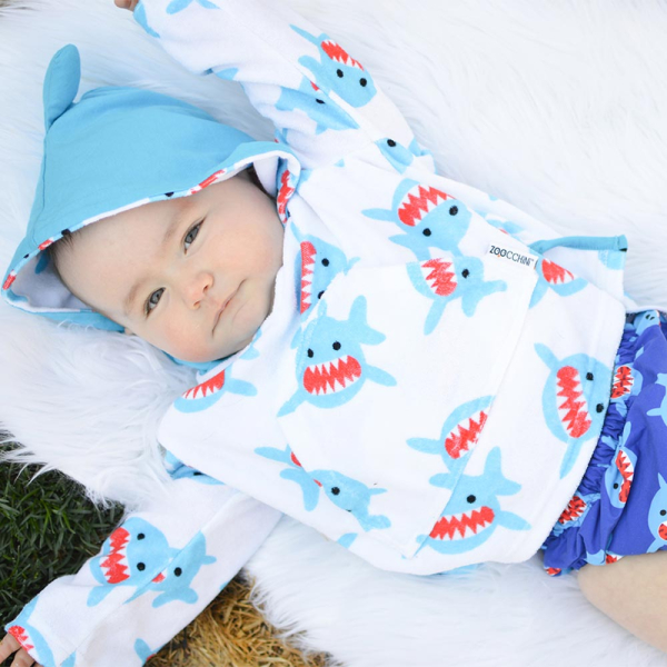 Παιδικό Πόντσο (12-24 Μηνών) Με Αντηλιακή Προστασία Zoocchini Sherman The Shark