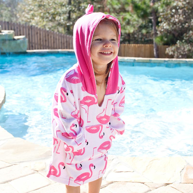 Παιδικό Πόντσο (12-24 Μηνών) Με Αντηλιακή Προστασία Zoocchini Franny The Flamingo