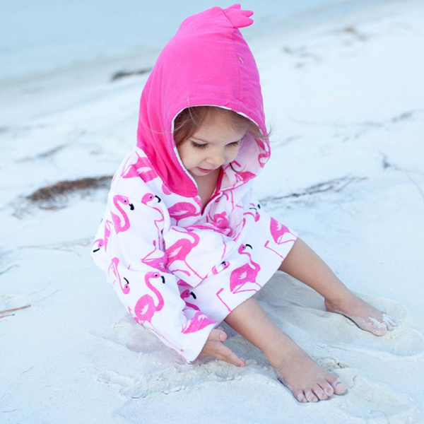 Παιδικό Πόντσο (12-24 Μηνών) Με Αντηλιακή Προστασία Zoocchini Franny The Flamingo