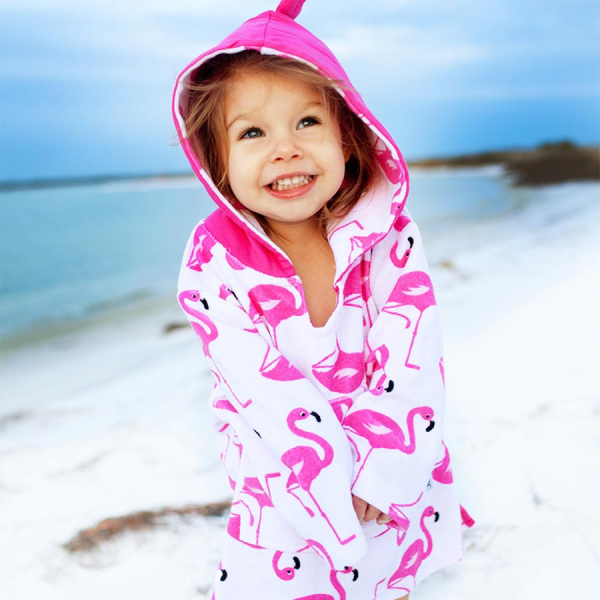 Παιδικό Πόντσο (12-24 Μηνών) Με Αντηλιακή Προστασία Zoocchini Franny The Flamingo