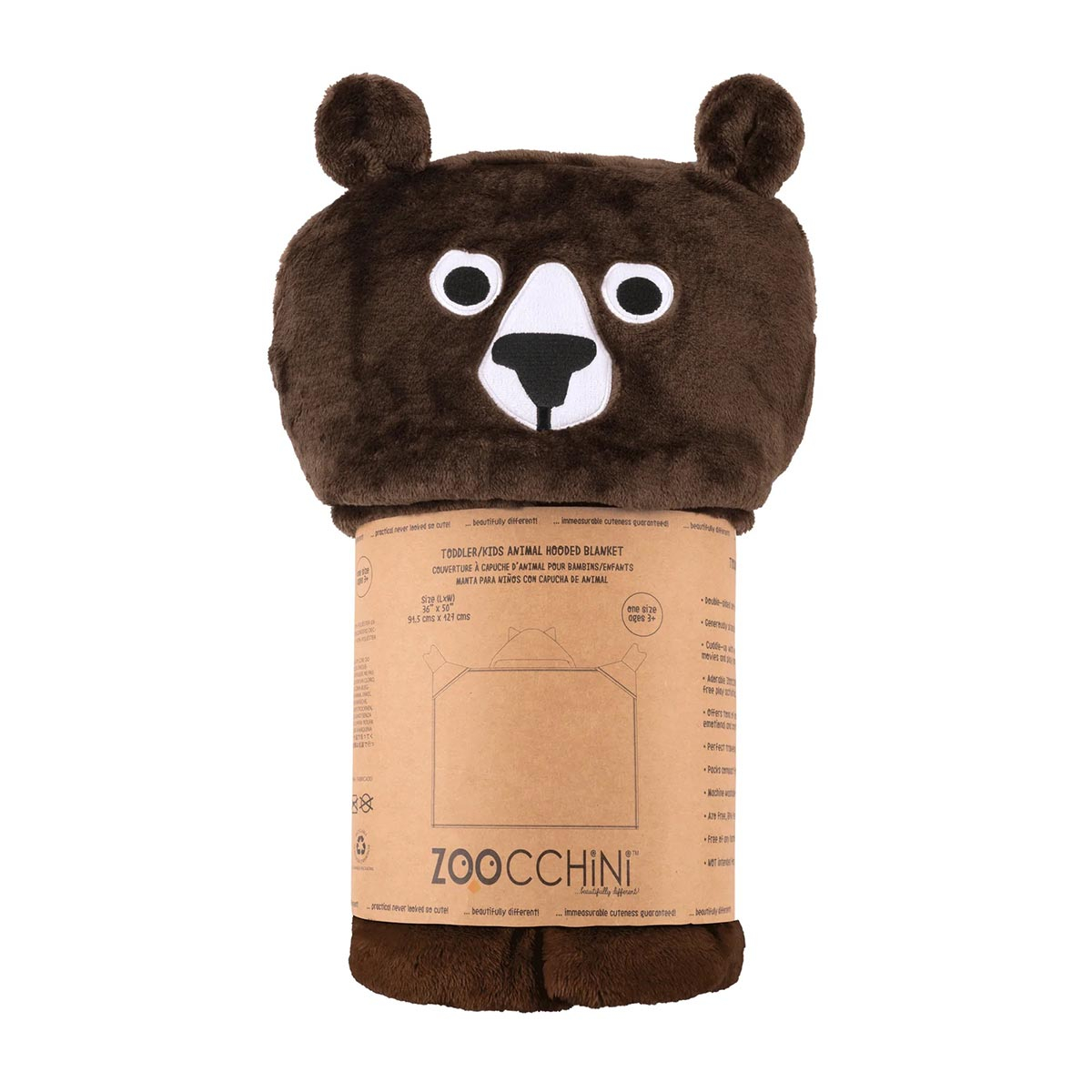 Κουβέρτα Fleece με Κουκούλα (127X91 5) Zoocchini Bear Home Βρεφικά Προίκα Μωρού Κουβέρτες Βρεφικές Spitishop