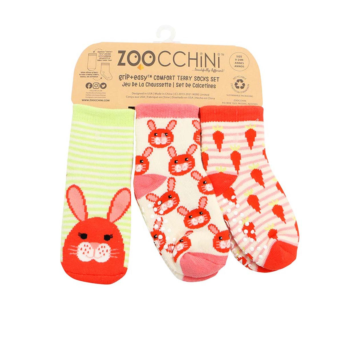Βρεφικά Καλτσάκια (Σετ 3 Ζεύγη) Zoocchini Bella The Bunny Orange Home Ένδυση Παιδική - Βρεφική Σπιτιού Παιδικά & Αξεσουάρ Ένδυσης Spitishop