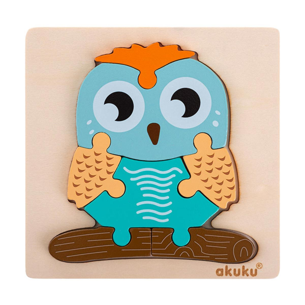 Ξύλινο Παζλ Με 7 Κομμάτια Akuku Owl A0601