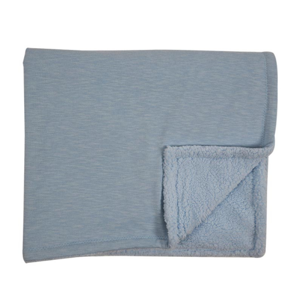 Κουβέρτα Fleece Αγκαλιάς (75x100) Με Γουνάκι Minene Baby Blue