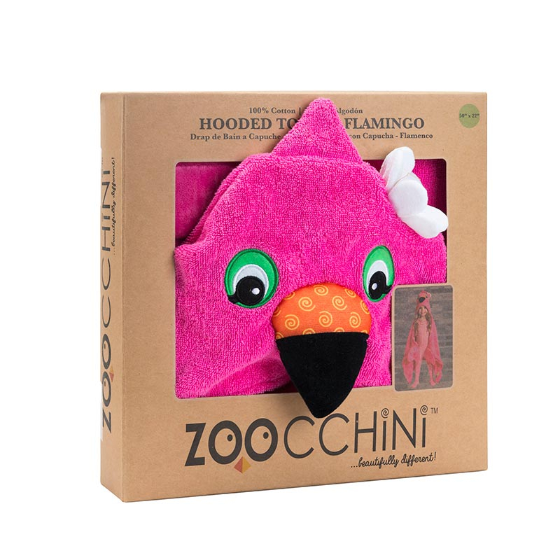 Παιδική Πετσέτα με Κουκούλα Zoocchini Franny The Flamingo Home Παιδικά Πόντσο Spitishop