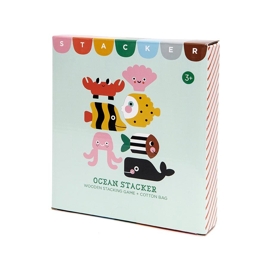 Ξύλινο Παιχνίδι Στοίβαξης (Σετ 7Τμχ) Petit Monkey Ocean Ptm-Pmwt004 Home Παιχνίδια Ξύλινα Spitishop