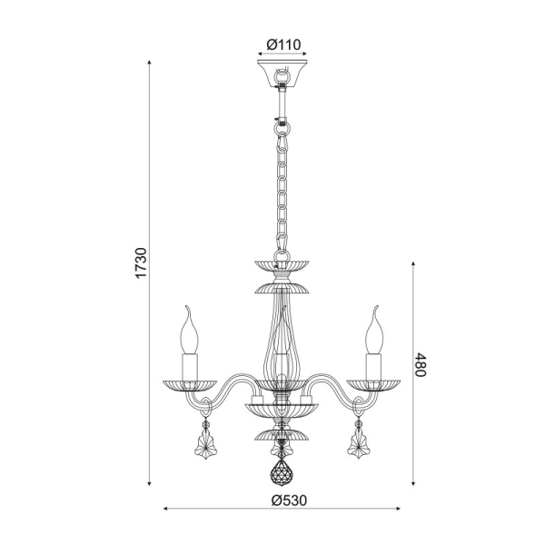 Πολυέλαιος Οροφής Aca Lompelia BLK80383PCC Chrome