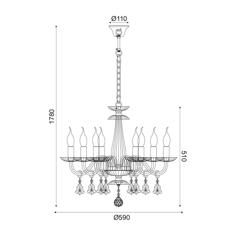 Πολυέλαιος Οροφής Aca Lompelia Blk80388Pcc Chrome Home Φωτιστικά Spitishop