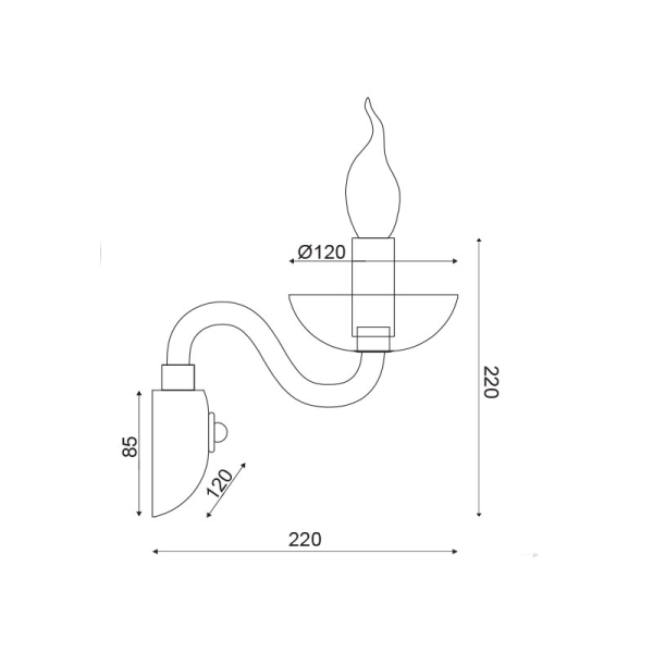 Απλίκα Τοίχου Aca Lunaria BLK82181WCNC Cognac