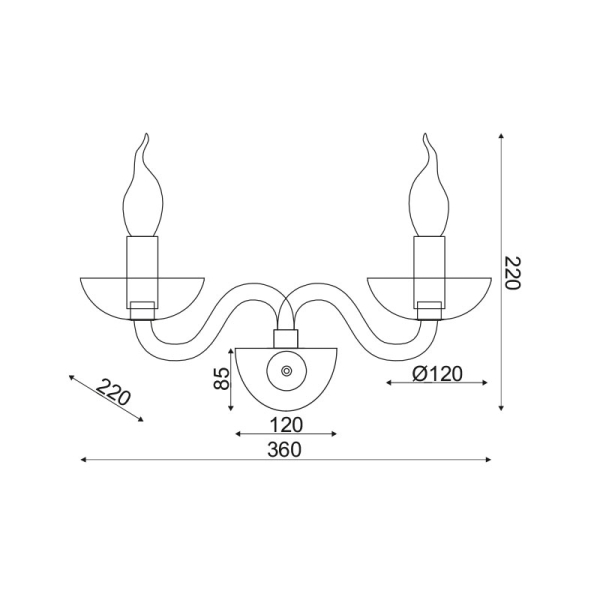 Απλίκα Τοίχου Aca Lunaria BLK82182WCNC Cognac