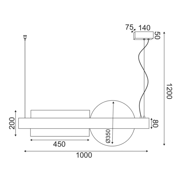 Φωτιστικό Οροφής LED Aca Earth DCR39214 Black/Clear