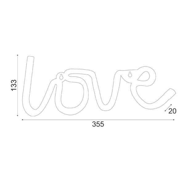 Διακοσμητικό Φωτιστικό Τοίχου LED Aca Love X041181322 Warm White