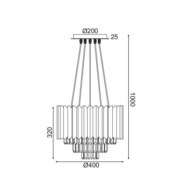 Φωτιστικό Οροφής Πολύφωτο Aca Empire EG6175P41CG Gold