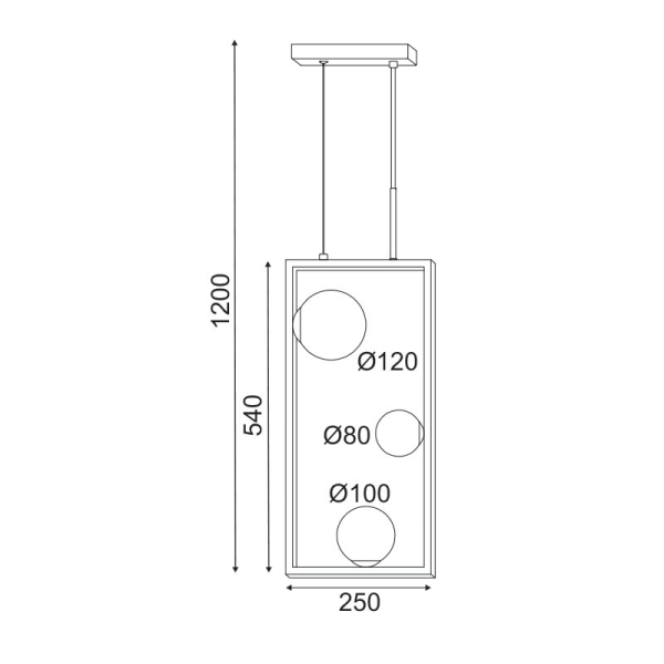 Φωτιστικό Οροφής Τρίφωτο Aca Quadro OD91253PB Black